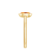 Natural 6X8mm Citrine Oval Engagement Ring in Bezel Setting