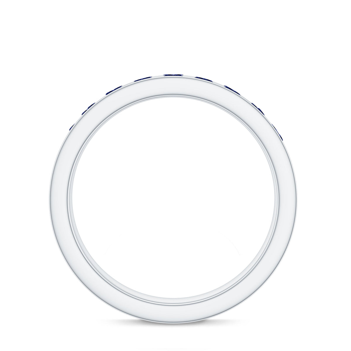 Certified Lab Grown Blue Sapphire Eternity Band Ring in Channel Set