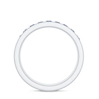 Certified Lab Grown Blue Sapphire Eternity Band Ring in Channel Set