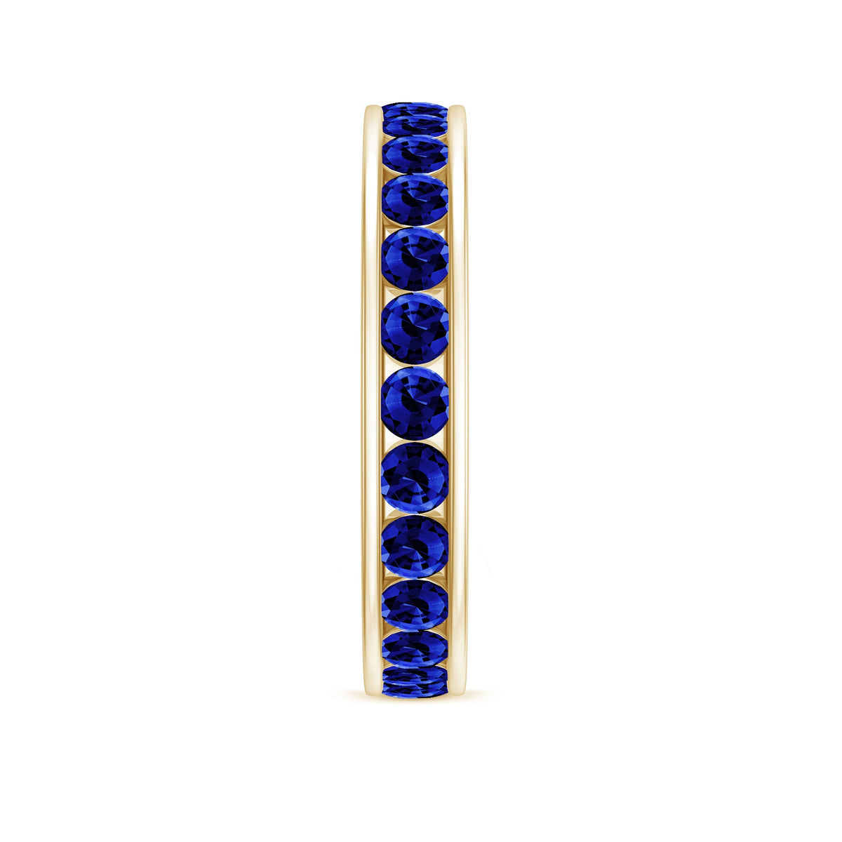 Certified Lab Grown Blue Sapphire Eternity Band Ring in Channel Set