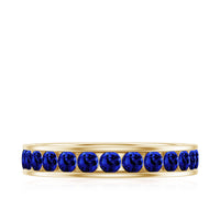 Certified Lab Grown Blue Sapphire Eternity Band Ring in Channel Set