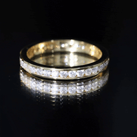 Certified Moissanite Channel Set Eternity Ring for Anniversary