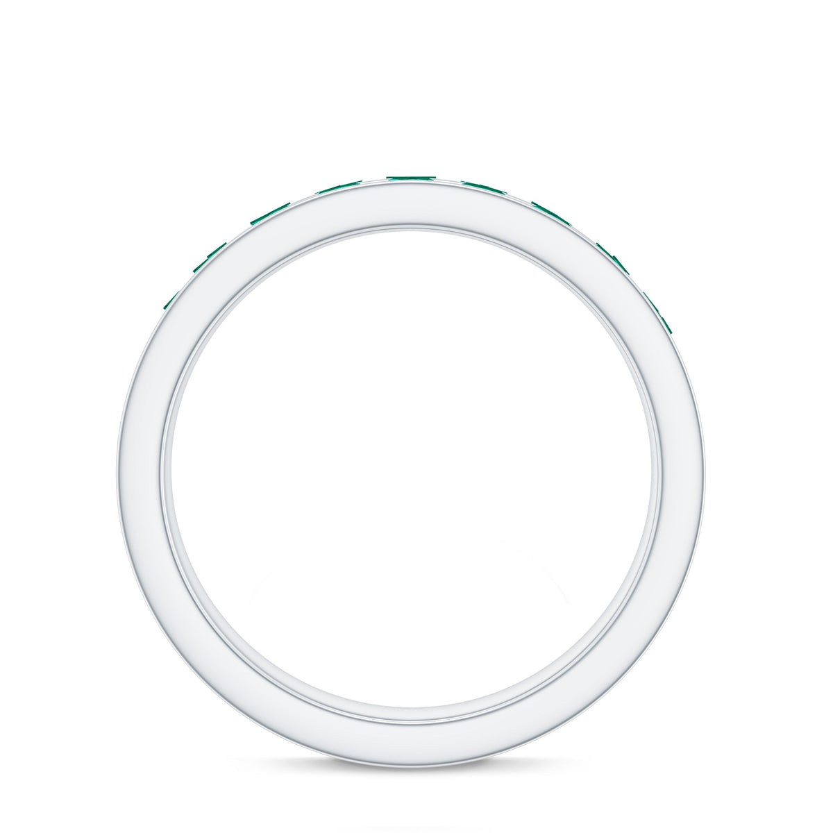 Certified Lab Grown Emerald Wedding Anniversary Ring in Channel Setting