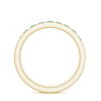 Certified Lab Grown Emerald Wedding Anniversary Ring in Channel Setting