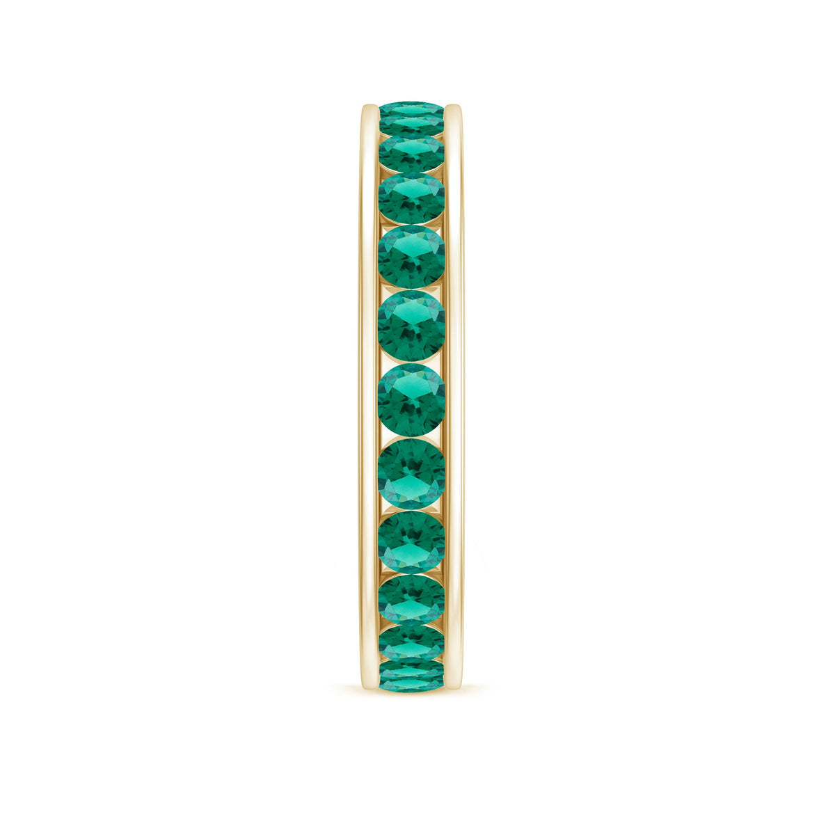 Certified Lab Grown Emerald Wedding Anniversary Ring in Channel Setting