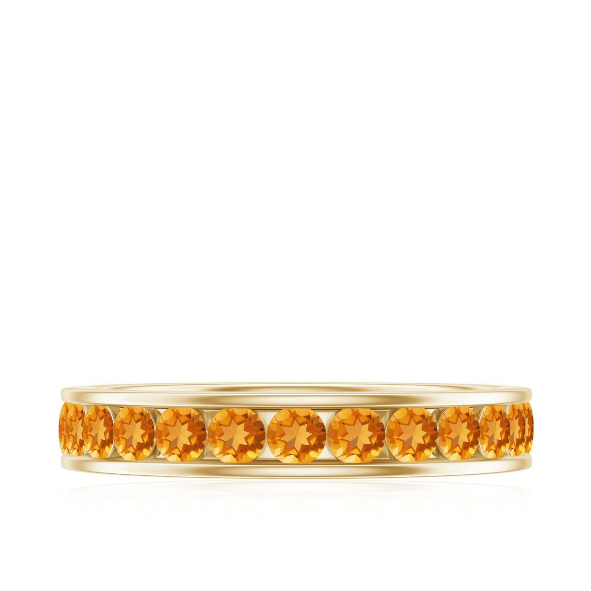 Natural Citrine Channel Set Eternity Ring for Anniversary
