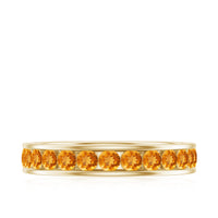 Natural Citrine Channel Set Eternity Ring for Anniversary