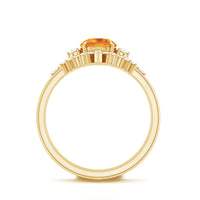 1.2 Carat Designer Citrine Three Piece Wedding Ring Set with Moissanite