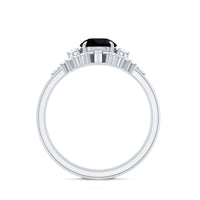 Certified 2 Carat Lab Grown Black and White Diamond 3 Piece Bridal Ring Set