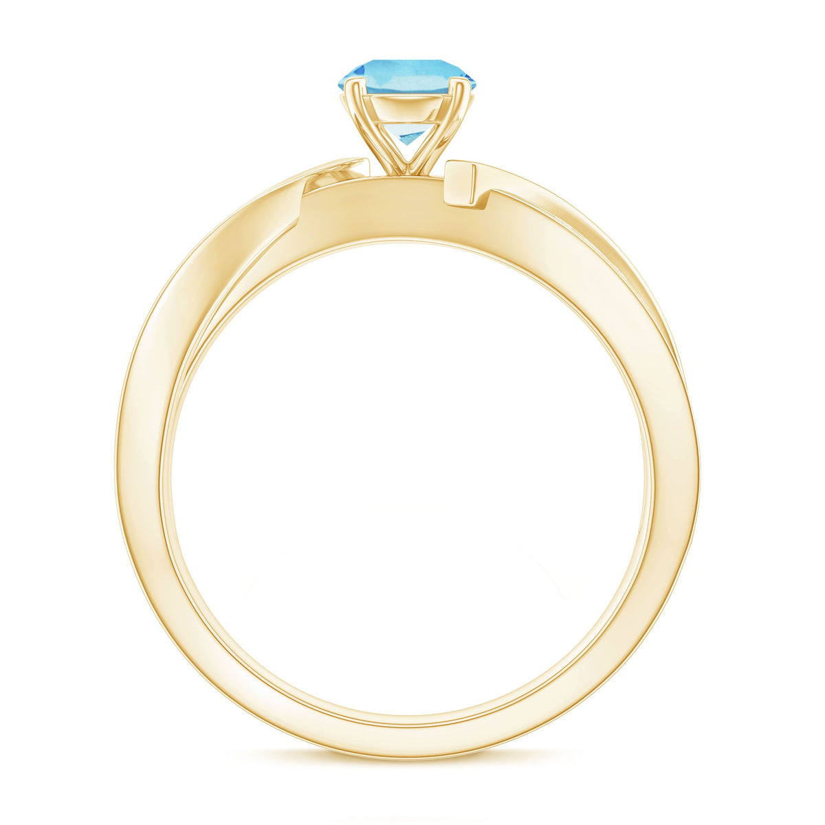 Natural 0.8 carat aquamarine and diamond infinity engagement ring by Rosec Jewels, showcasing a delicate band with sparkling stones.