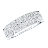 Moissanite 3 Row Eternity Band Ring for Women