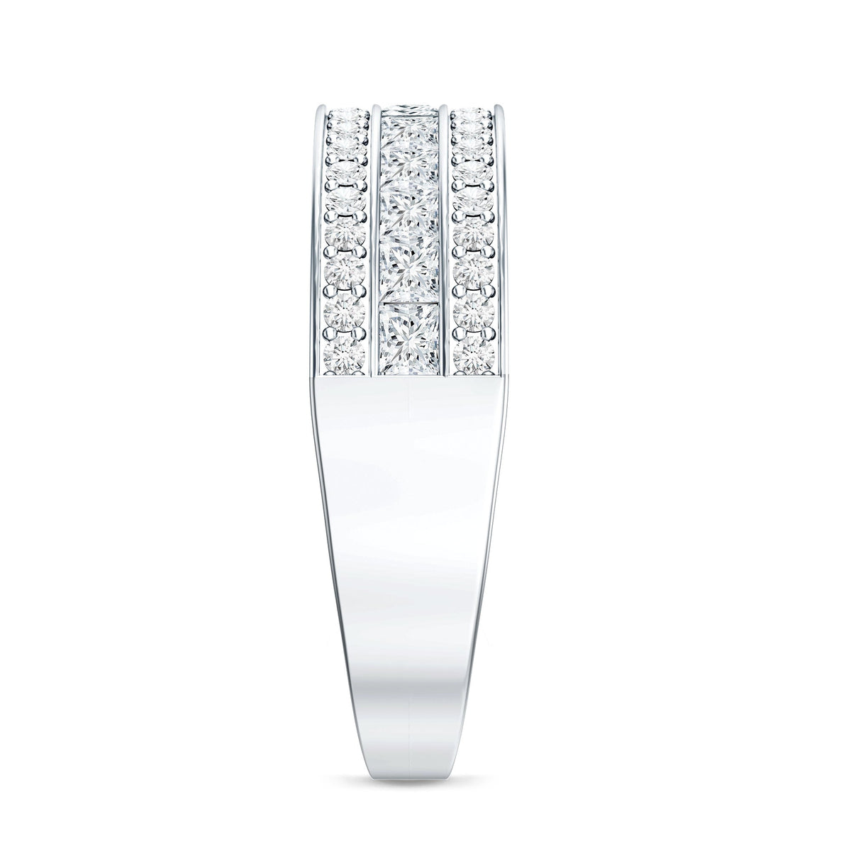 Moissanite 3 Row Eternity Band Ring for Women