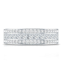 Moissanite 3 Row Eternity Band Ring for Women