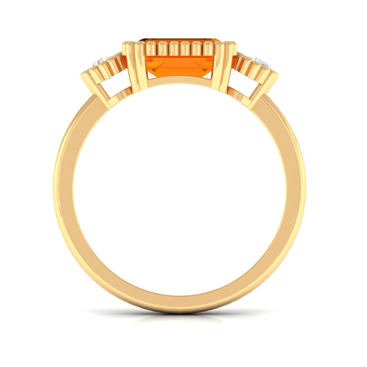 East West Fire Opal engagement ring with diamonds by Rosec Jewels, showcasing a 2 ct oval opal and sparkling side stones.