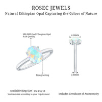 Certified Real Ethiopian Opal Solitaire Engagement Ring