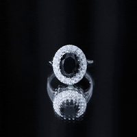 Certified 4.2 Carat Lab Grown Black Diamond Huge Engagement Ring with White Diamond Halo