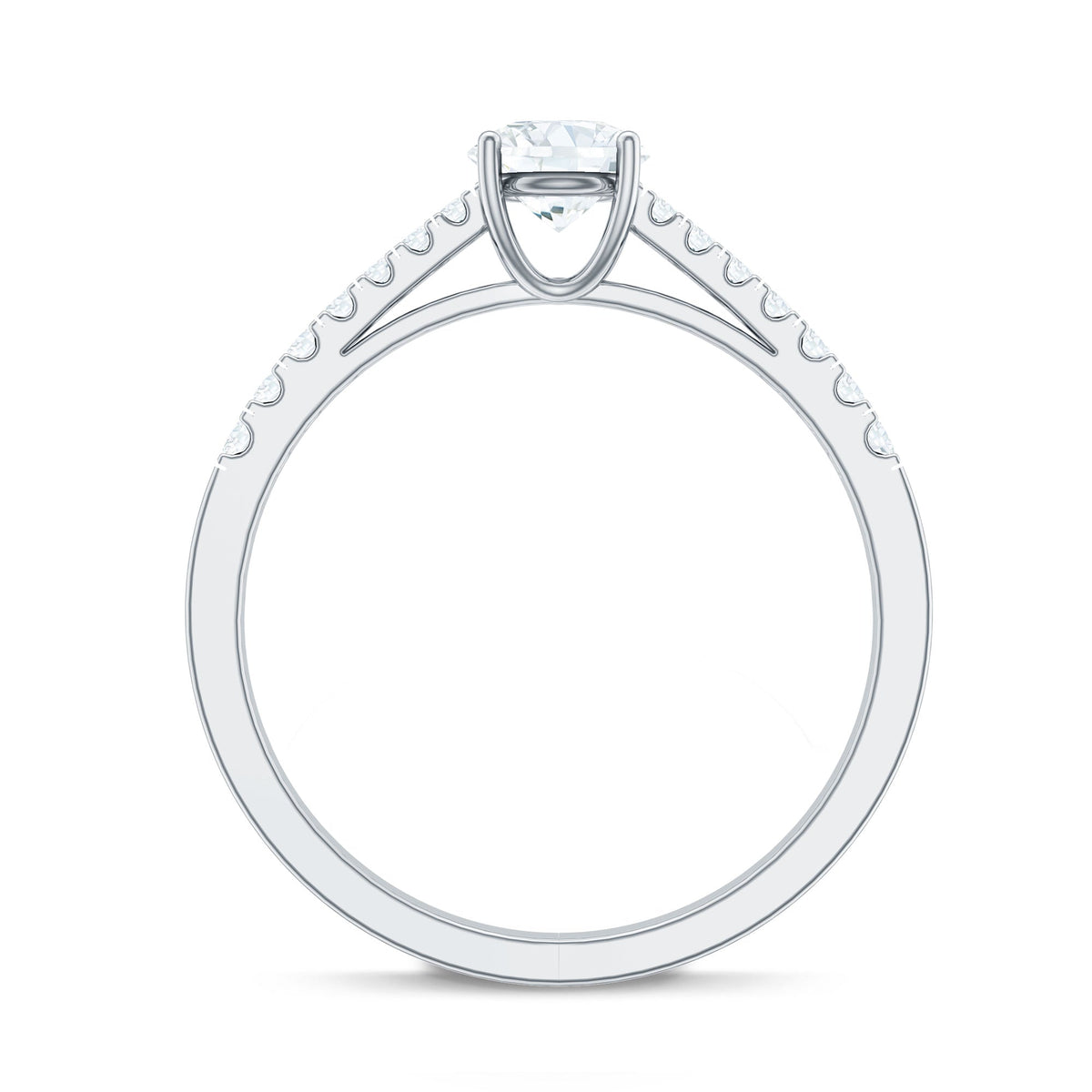 Half carat moissanite engagement ring from Rosec Jewels featuring a sparkling center stone and elegant band design.