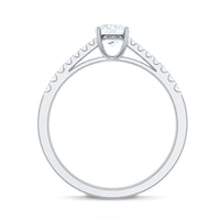 Half carat moissanite engagement ring from Rosec Jewels featuring a sparkling center stone and elegant band design.