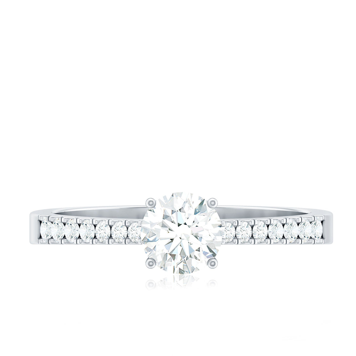 Half carat moissanite engagement ring from Rosec Jewels with a sparkling central stone and elegant band design.