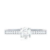 Half carat moissanite engagement ring from Rosec Jewels with a sparkling central stone and elegant band design.