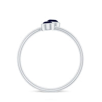 Bezel Set Blue Sapphire Two Stone Promise Ring in Bypass Shank
