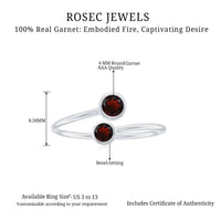 Natural Garnet 2 Stone Promise Ring with Bypass Shank