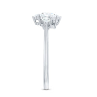 Pear and Round Moissanite Cluster Promise Ring