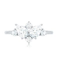Pear and Round Moissanite Cluster Promise Ring