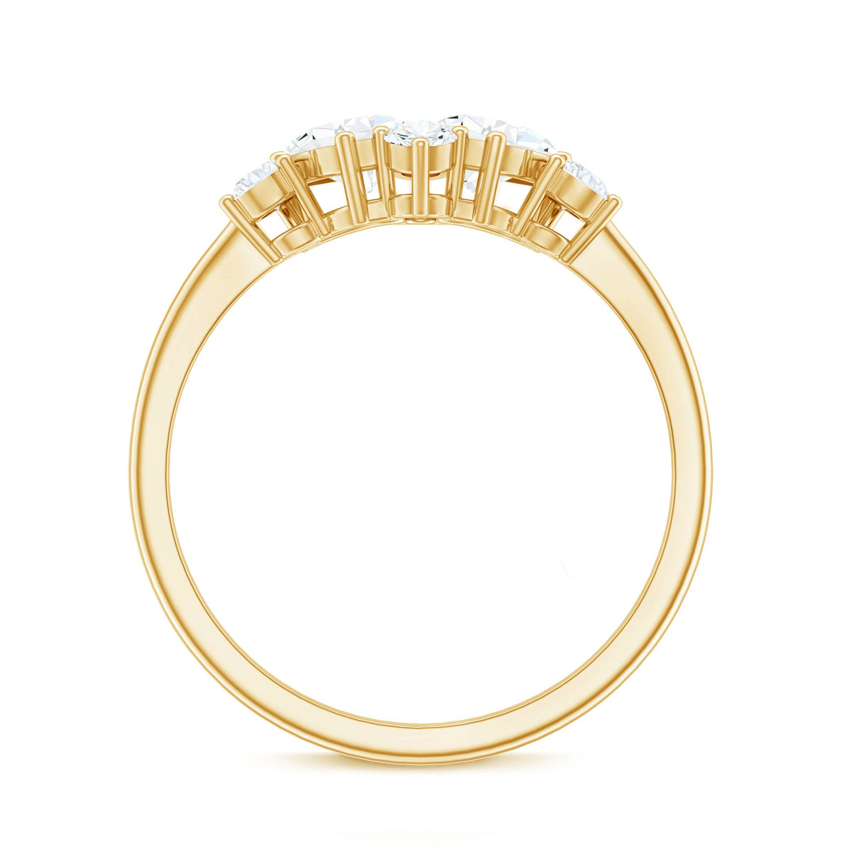Pear and Round Moissanite Cluster Promise Ring