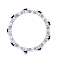 2 CT Natural Blue Sapphire and Diamond Eternity Band Ring