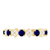 2 CT Natural Blue Sapphire and Diamond Eternity Band Ring