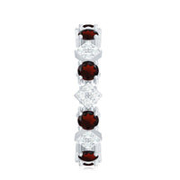 Certified Real Garnet Diamond Eternity Wedding Band Ring