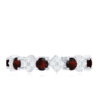Certified Real Garnet Diamond Eternity Wedding Band Ring