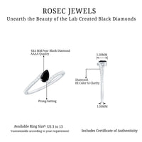 Certified 0.8 Carat Lab Grown Black and White Diamond Promise Ring with Bypass Shank