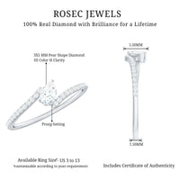 Certified Natural Diamond Promise Ring with Bypass Shank