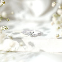Certified Natural Diamond Promise Ring with Bypass Shank
