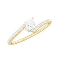 Certified Natural Diamond Promise Ring with Bypass Shank
