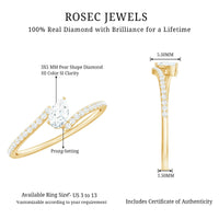 Certified Natural Diamond Promise Ring with Bypass Shank