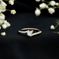 Certified Natural Diamond Promise Ring with Bypass Shank