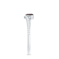 Real Pear Shape Garnet Promise Ring with Diamond Bypass Shank