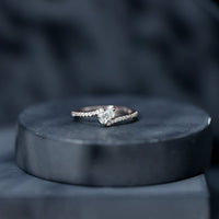 Pear Shaped Moissanite Bypass Promise Ring for Her