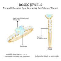 Heart-shaped Ethiopian opal and diamond engagement ring with rose gold band from Rosec Jewels, showcasing sparkling gemstones.