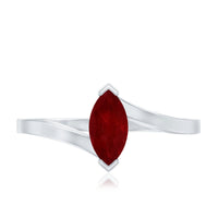 Natural 0.75 Carat Ruby Marquise Promise Ring with Bypass Shank