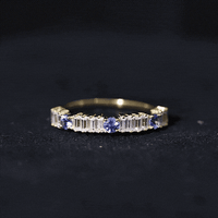 Classic Tanzanite and Diamond Half Eternity Band Ring
