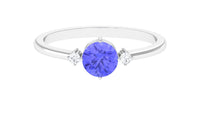 Certified Tanzanite Cute Promise Ring with Diamond