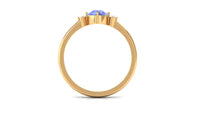 Certified Tanzanite Cute Promise Ring with Diamond