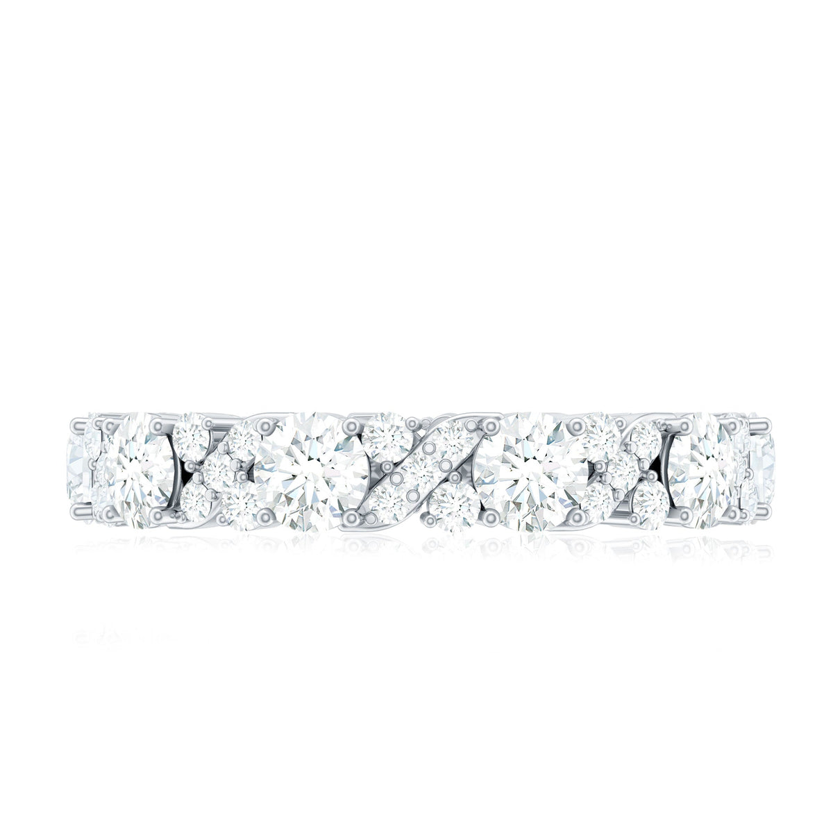 Round Cut Moissanite Eternity Wedding Band Ring