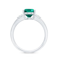 Certified 3 Carat Oval Lab Grown Emerald Diamond Statement Engagement Ring