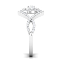 Rosec Jewels Criss Cross Zircon Cluster Engagement Ring with sparkling zircon stones and intricate band design.