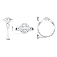 Criss cross zircon cluster engagement ring by Rosec Jewels featuring sparkling zircon stones and elegant design.